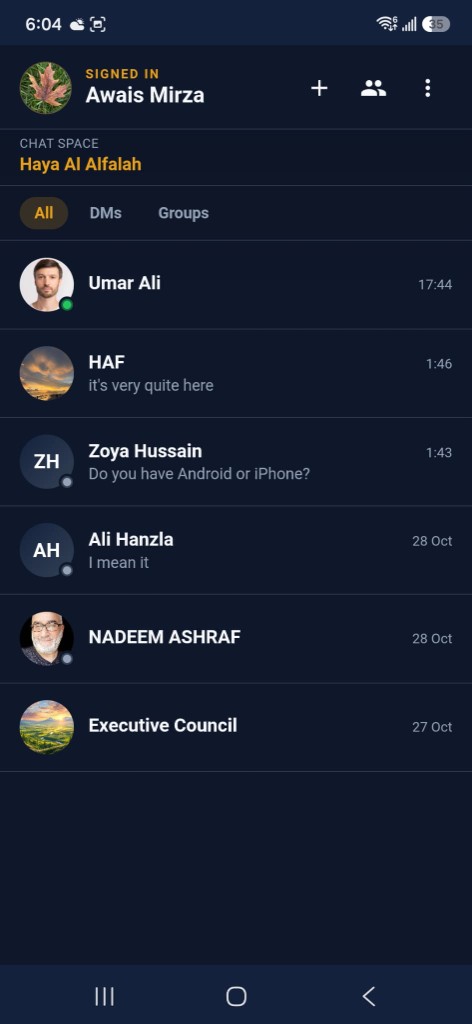 HAF Messenger open after install on Android